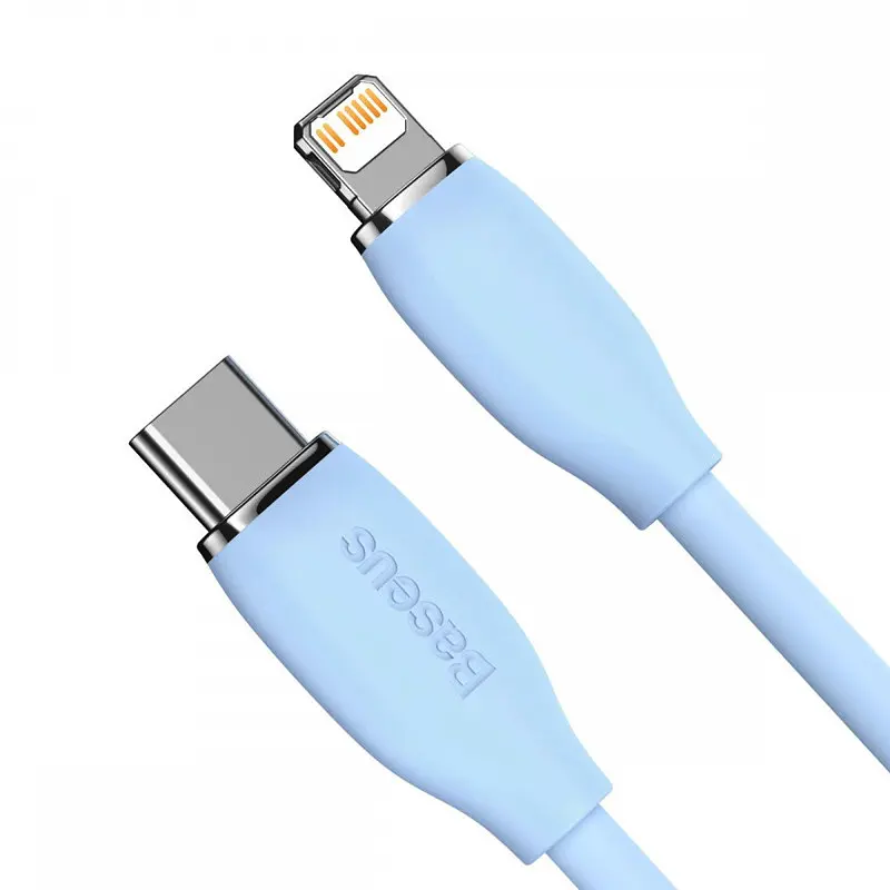 Кабель Baseus Jelly Liquid Silica Gel Fast Charging Data Cable Type-C to iP 20W 2 м голубой - фото 3