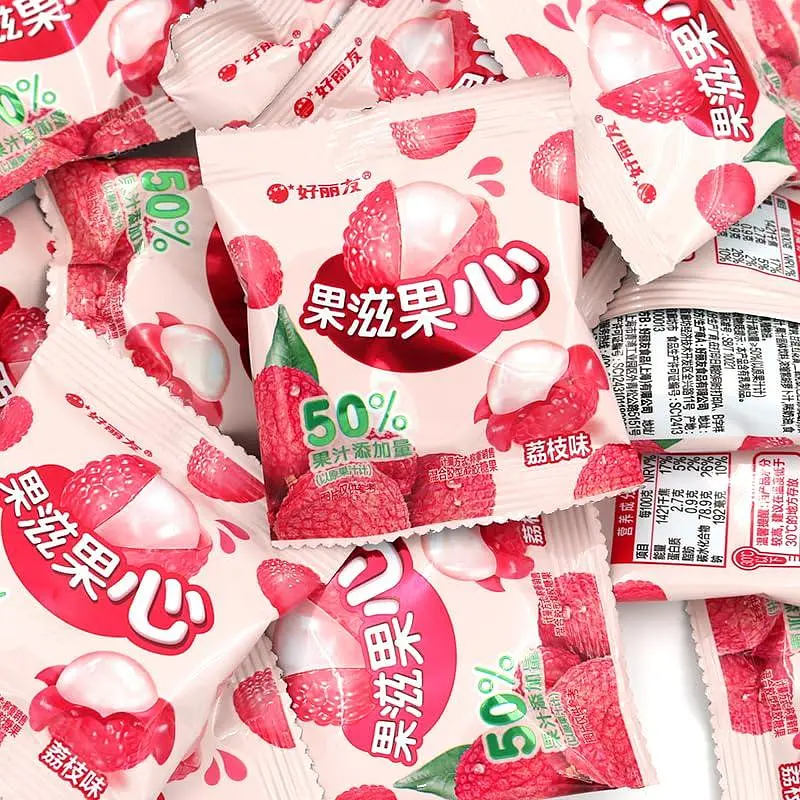 Китайські жувальні цукерки Orion Peelable Lychee Flavor Gummy Candy Лічі 17г - фото 4