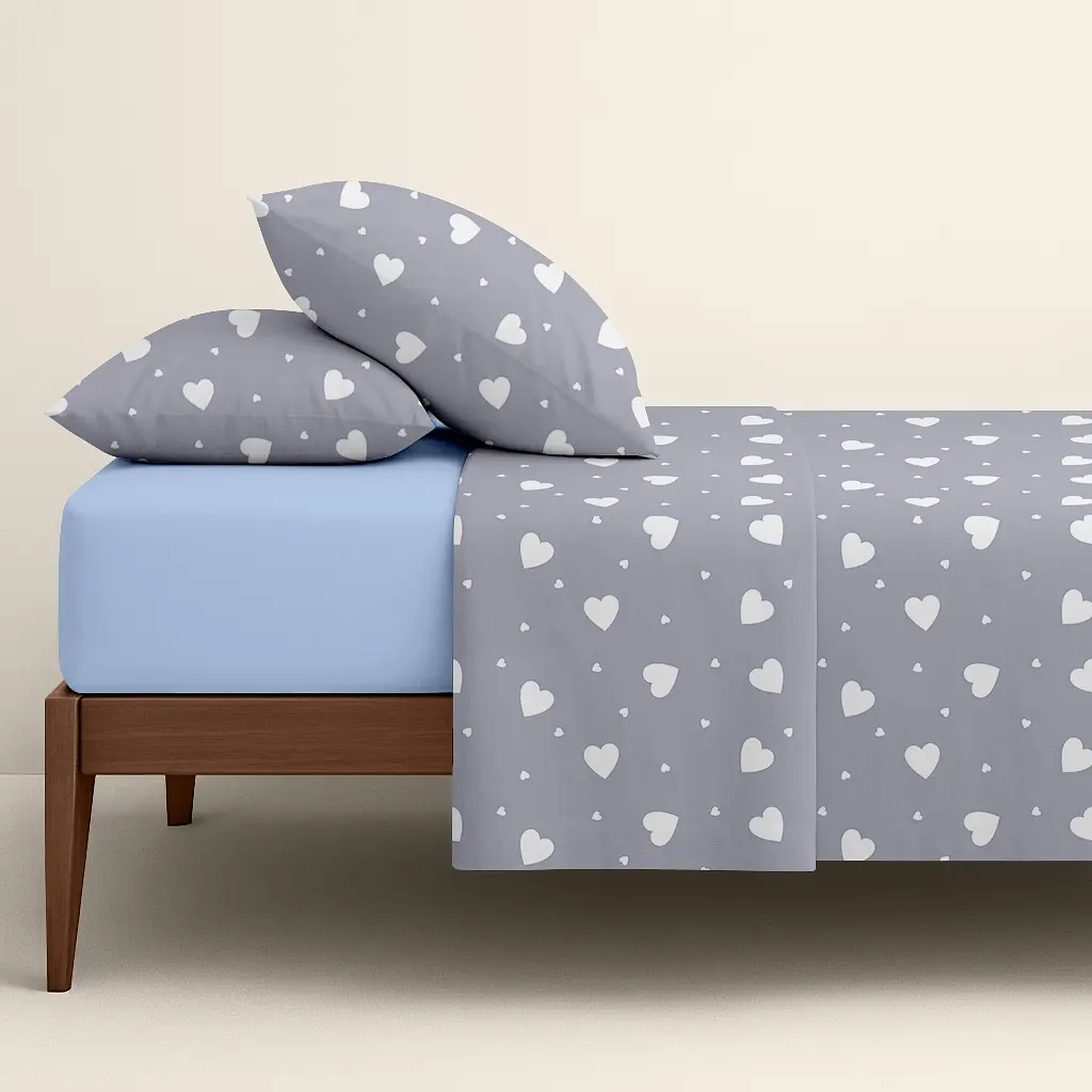 Комплект постільної білизни Cosas Calm hearts CS5 Сімейний графіт (CalmHearts_El180x30-62Maya_160x2) - фото 2
