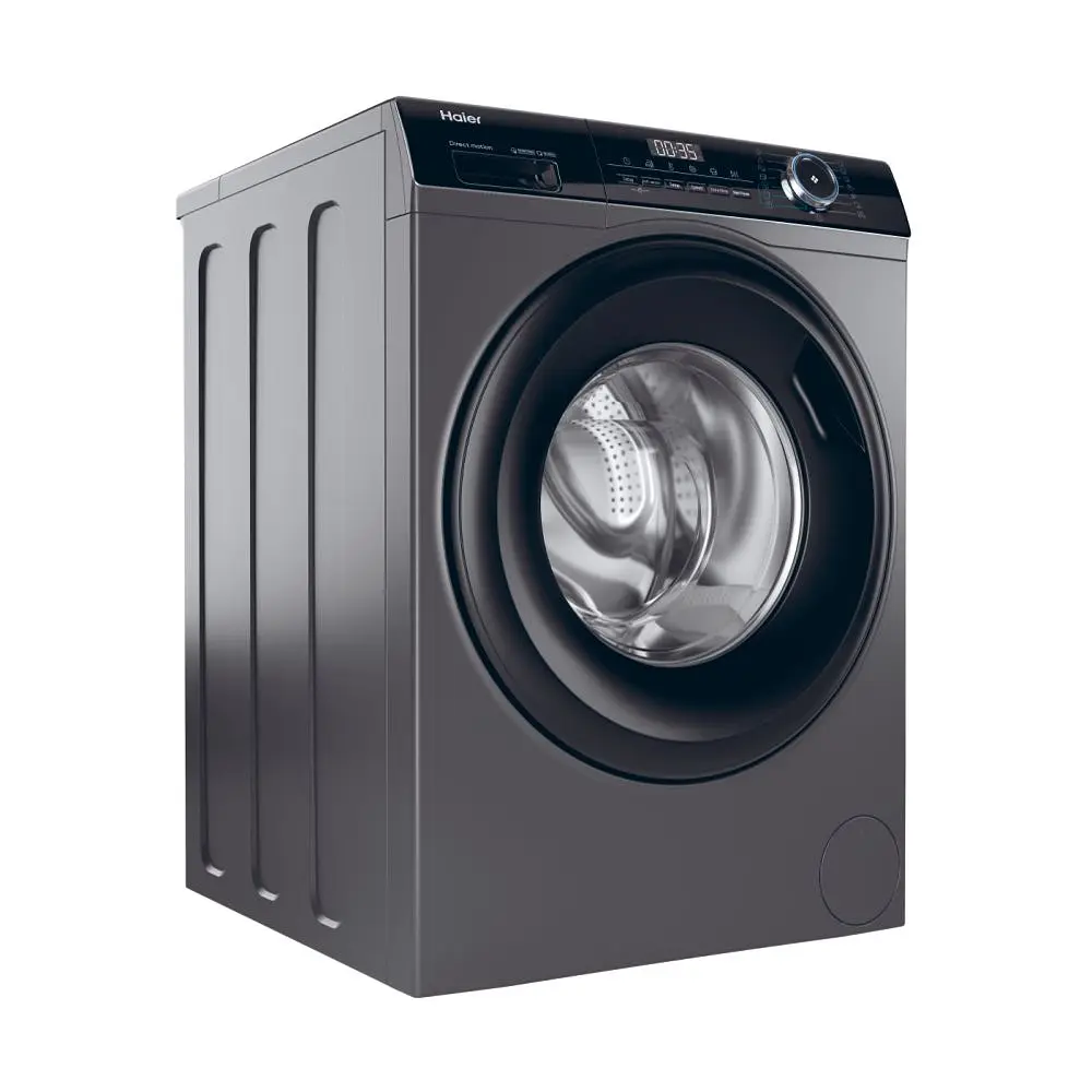 Пральна машина Haier фронтальна 9 кг 1400 A+++ 60 см дисплей пара інвертор люк чорний прямий привід cріблястий - фото 3