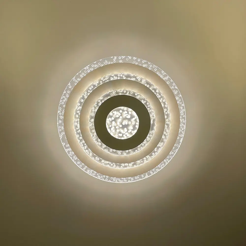 Круглий світильник Ø 35 см з прозорим акрилом з бульбашками Line F 2245-350 Q WT - фото 3