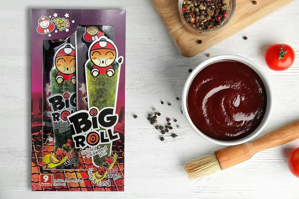 Чіпси Норі Tao Kae Noi Grilled Seaweed Big Roll BBQ Sauce Flavor 9шт х 3г - фото 2