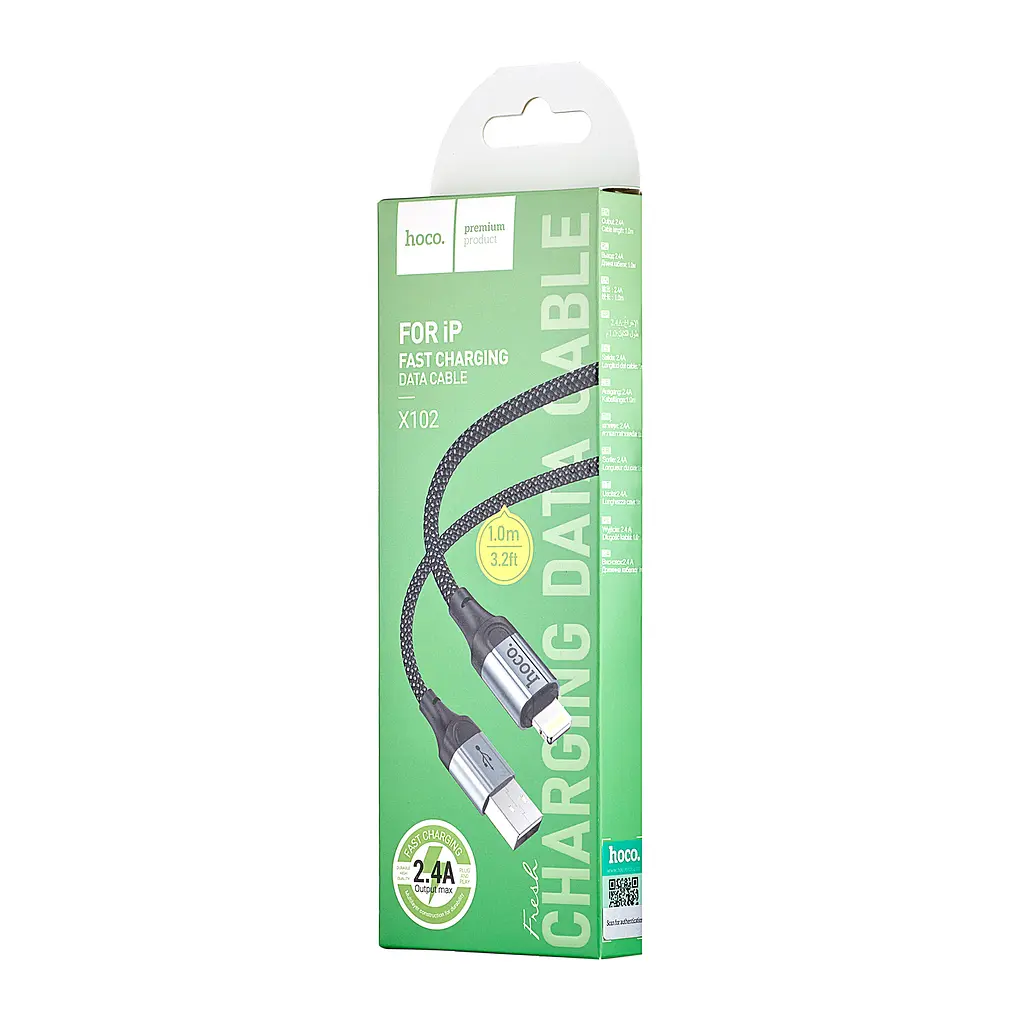 Кабель Hoco X102 Fresh charging data cable iP Black - фото 2