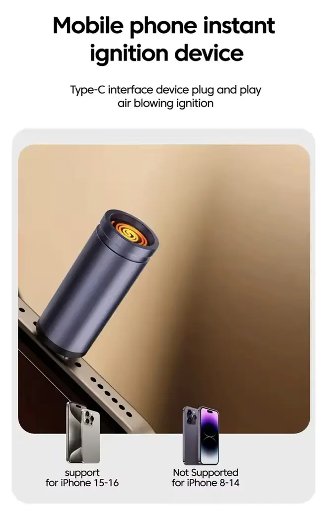 Портативний USB Type-C запальник з вітрозахистом - фото 8