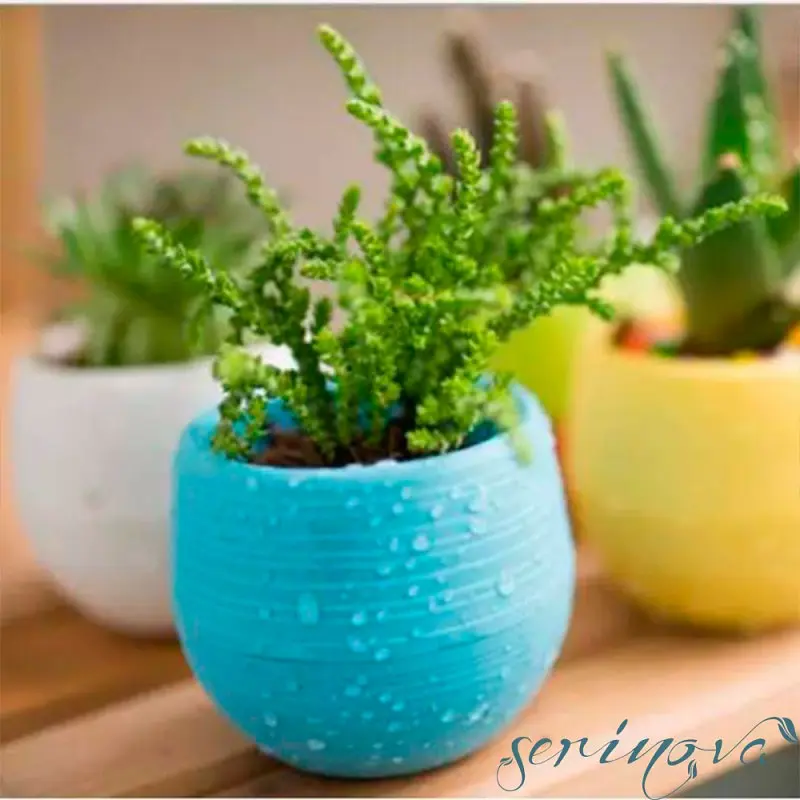 Горшок для цветов Serinova Colorful, 1.3 л, светло-голубой (ES05-PudraMavi) - фото 2