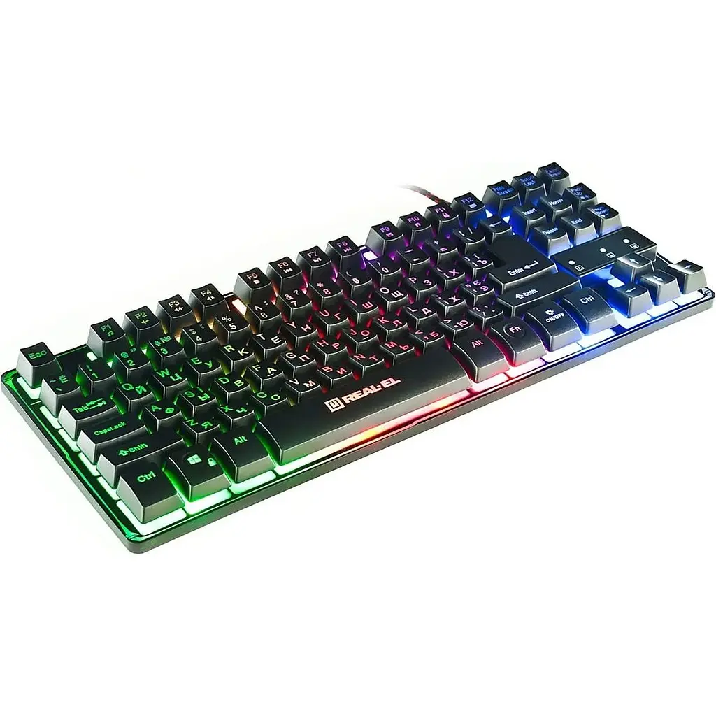 Клавиатура REAL-EL Gaming 8710 TKL Backlit USB black (EL123100030) - фото 2