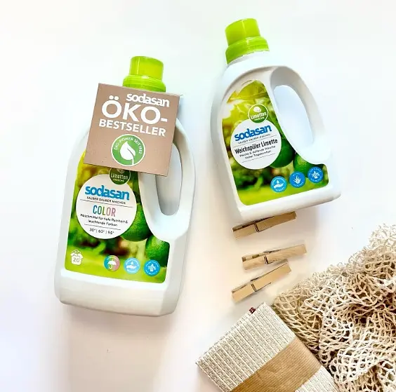 Органічний рідкий засіб Color для прання кольорових та чорних речей з пом'якшувачем води SODASAN 1,5 л - фото 4