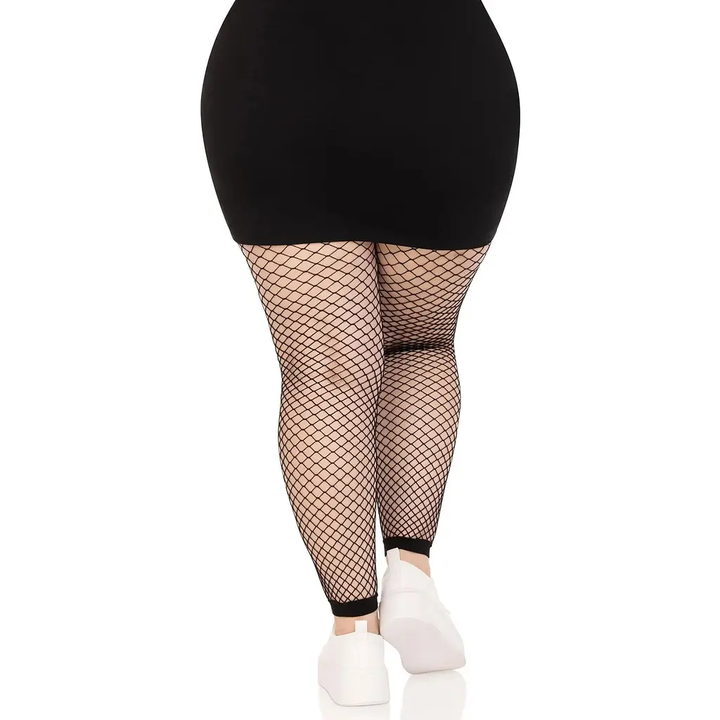 Панчохи Leg Avenue Industrial Net footless tights Black 1X/2X - фото 4
