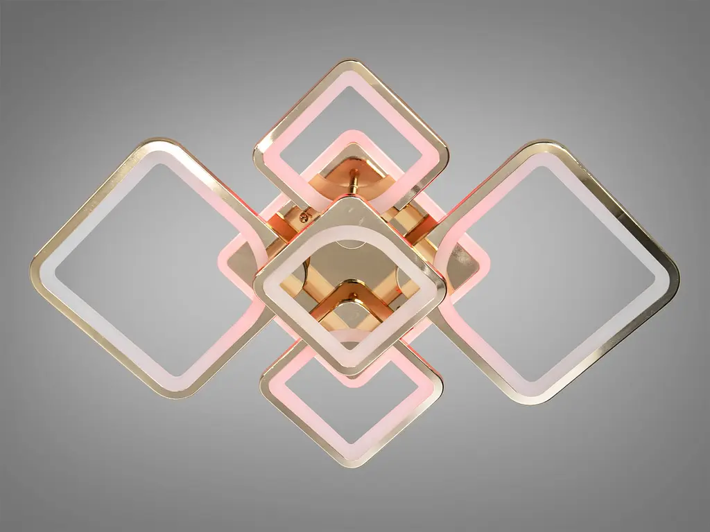 Люстра стельова LED Diasha 8060/2+3G, 95W, 3200K-6500K, золото, сучасний стиль, з пультом, диммером, підсвіткою - фото 3