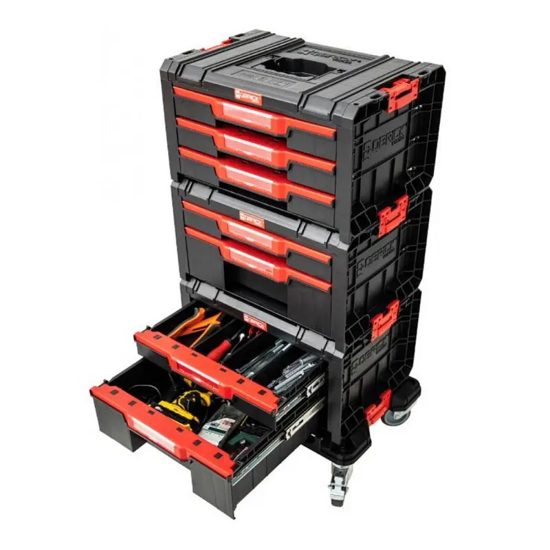 Набір ящиків Qbrick SYSTEM PRO DRAWER WORKSHOP SET 1 2.0 мобільна шафа 525x345x885 мм - фото 3