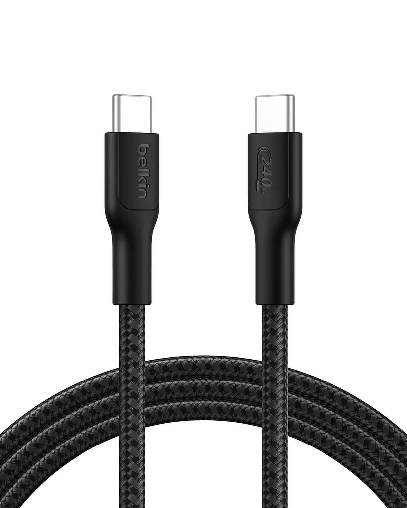Кабель Belkin USB-C > USB-C зарядка/синхронизация 2м, 240Вт, Type-C, плетеный, черный teh0013687 - фото 2