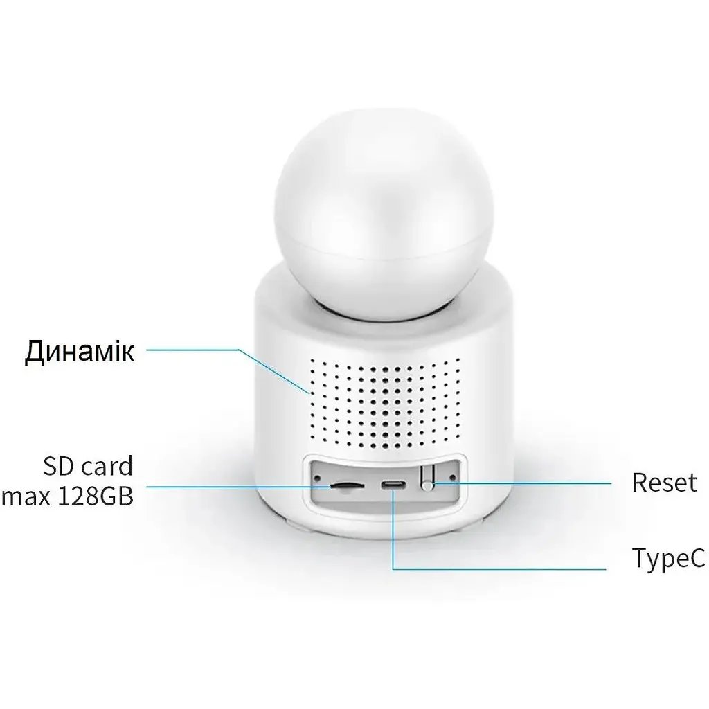 IP-камера відеоспостереження RIAS C31 (Im Cam APP) 2MP з екраном White (3_04526) - фото 2