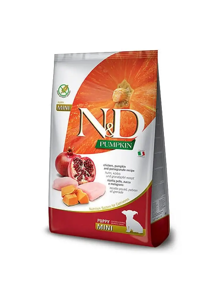 Сухий корм Farmina N&D Grain Free PUMPKIN MINI для цуценят дрібних порід з куркою та гранатом, 2.5 кг