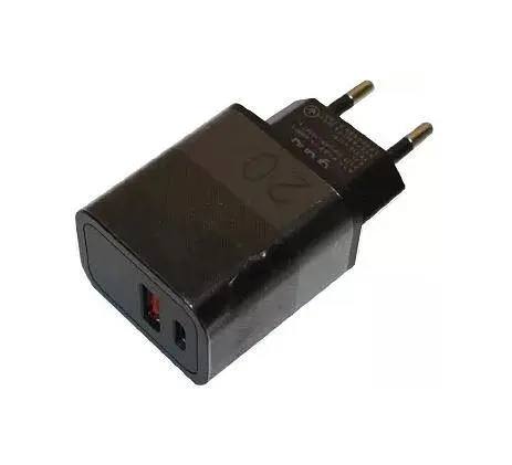 Зарядное устройство быстрое 2 порта Grand D20QP-1 2 USB QC 3.0 18 W + PD20W + кабель Type-C to Type-C - фото 3