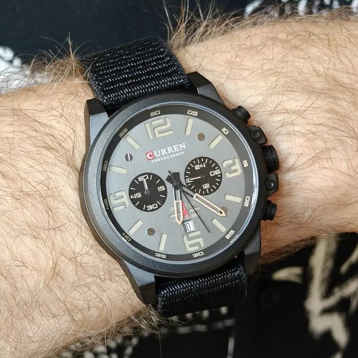 Наручний годинник чоловічий Curren Monreal Armor Black 2 ремінці Чорний (3598) - фото 6