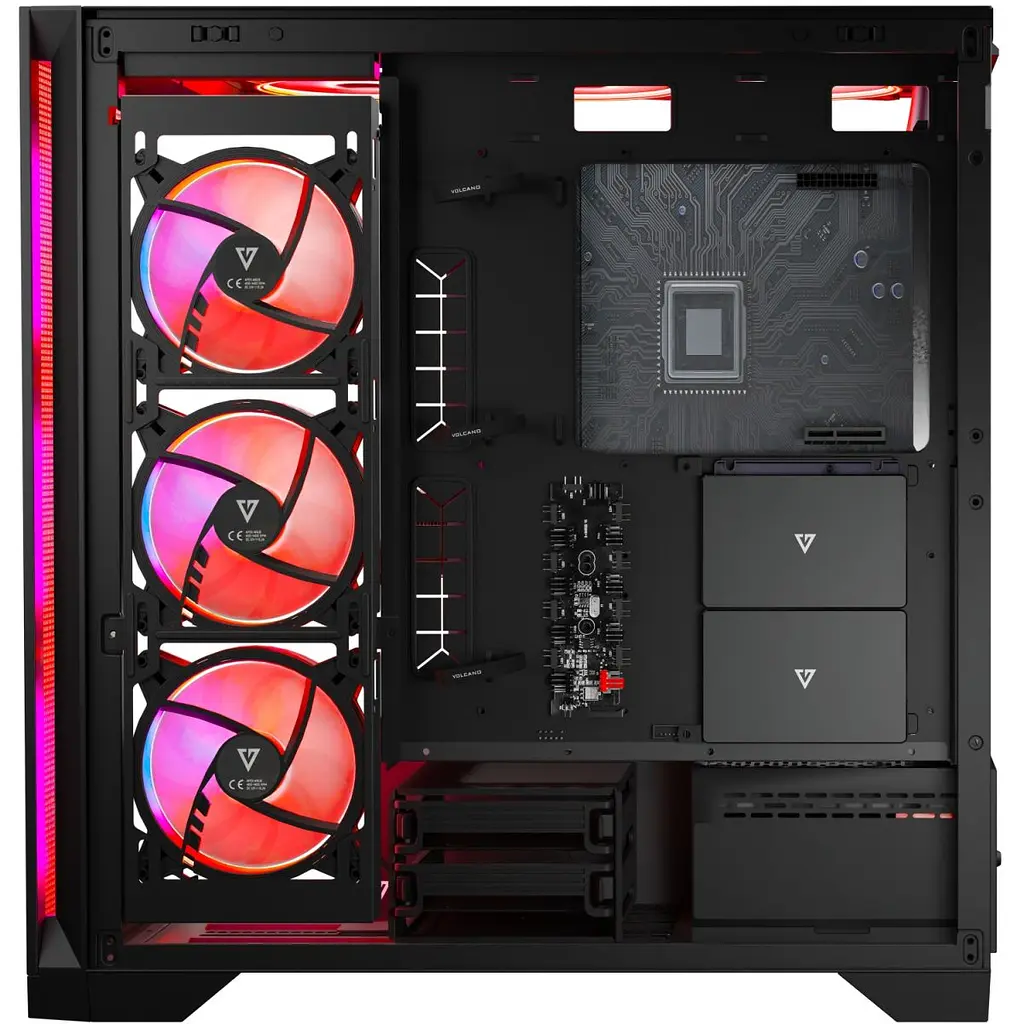Корпус Modecom VOLCANO EXPANSE S ARGB 4x140 мм fans MIDI USB 3.0x2+TYPE-C BLACK без БЖ ATX (AT-EXPANSE-SG-10-000000) - фото 2