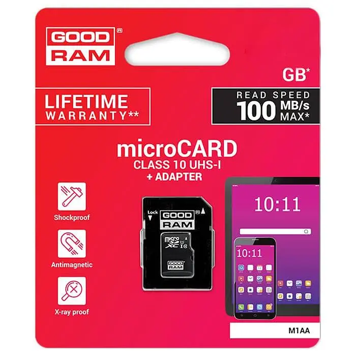 Карта пам'яті GoodRam MicroSDXC 64GB UHS-I Class 10 + SD-adapter (M1AA-0640R12) - фото 2