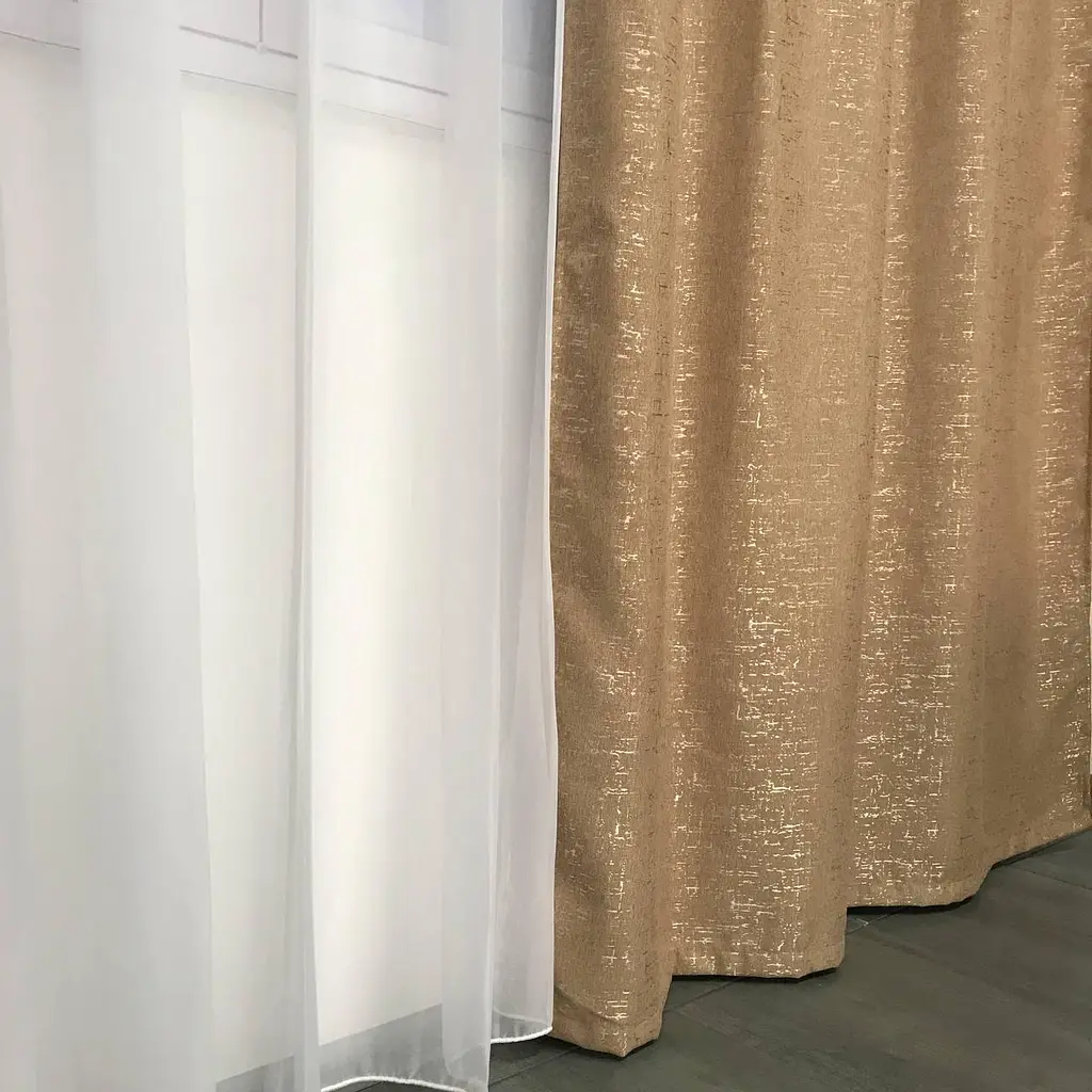 Мармурові лляні штори кавового кольору на тасьмі 2шт. 150х270 ALBO pbe0052463 - фото 5