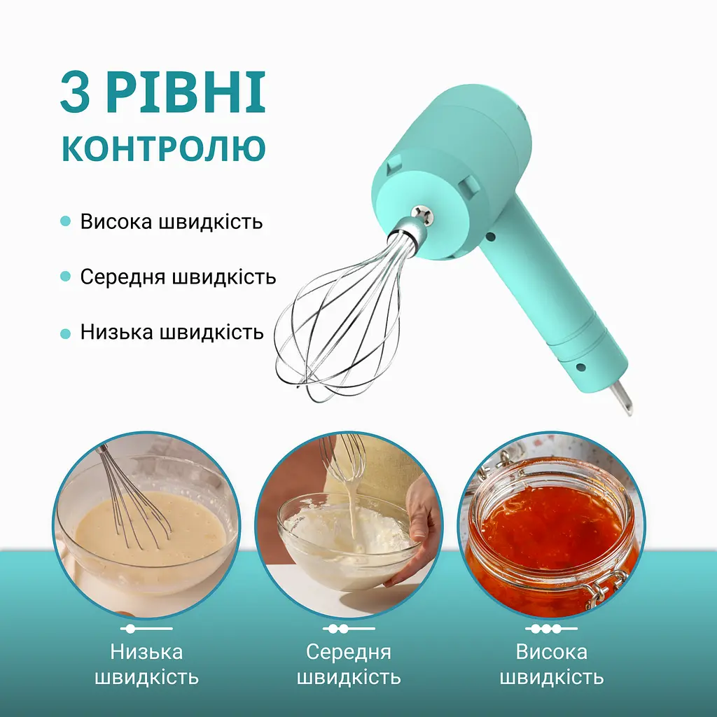 Акумуляторний USB міксер + подрібнювач продуктів ViO K03, 20W - фото 5