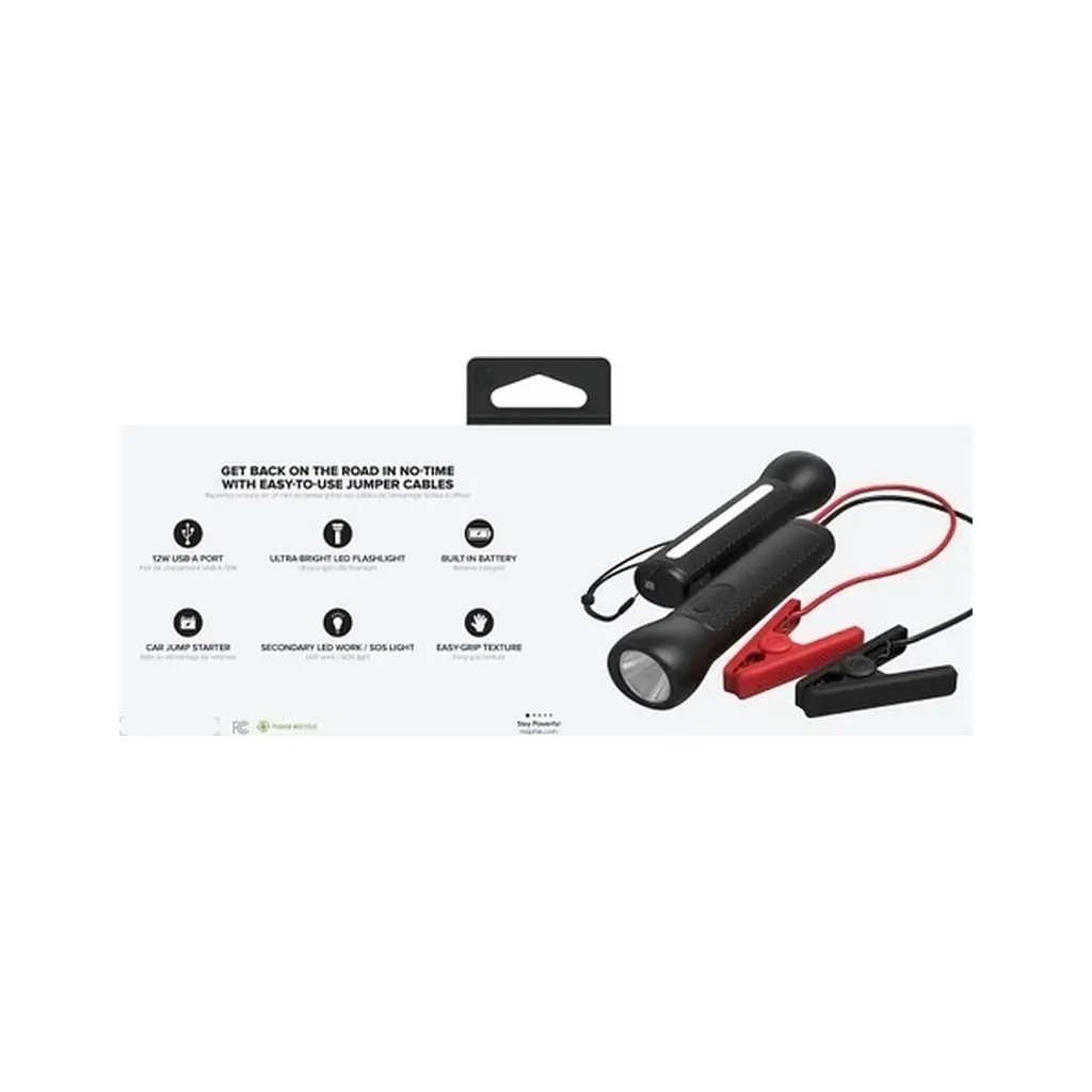 Пуско зарядний пристрій Mophie 9900mAh 2A, бустер 400A, вбудований ліхтарик 450lm, Black (53046) - фото 12