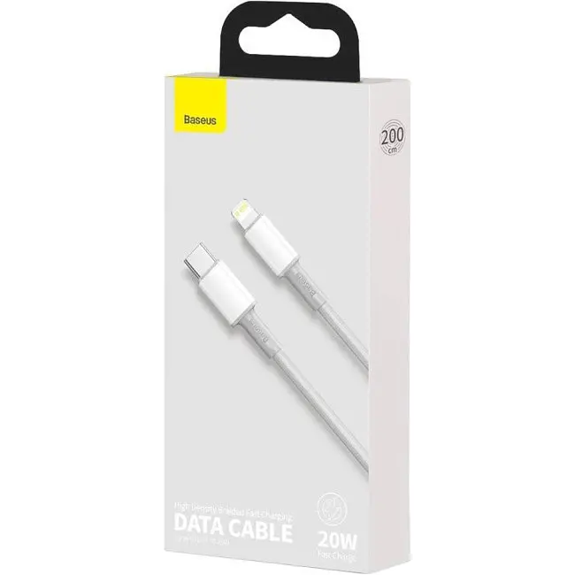 Кабель Baseus High Density Braided Fast Charging Cable Type-C to Lightning PD 20W 2m CATLGD-A02 White - фото 4