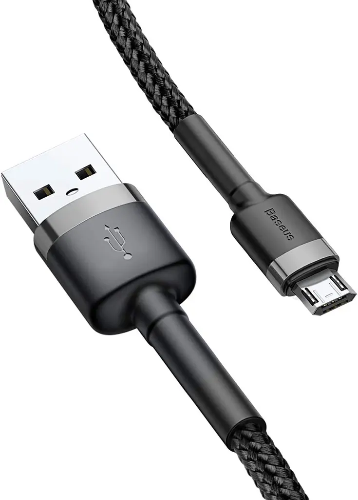 Кабель Baseus Baseus Cafule Cable USB to MicroUSB 2m Grey/Black (CAMKLF-CG1) [73381] - фото 3