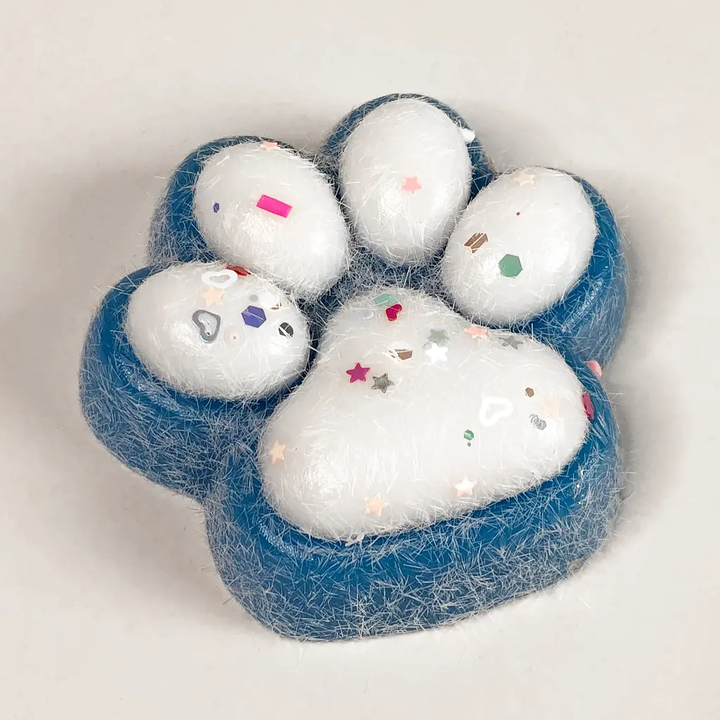 Сквіш антістрес UFT Squish Cat Paw Fluffy 4 Пухнаста лапка Blue - фото 3