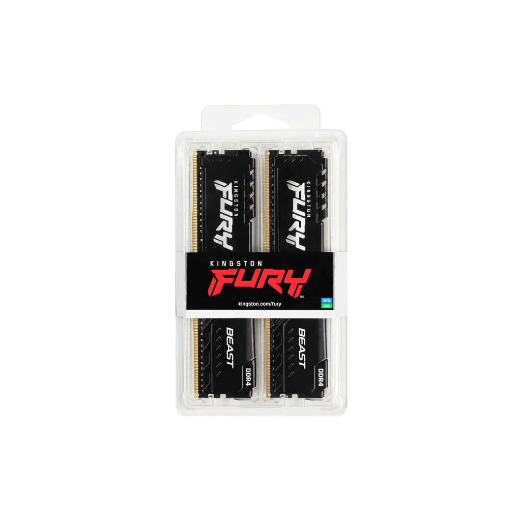 Модуль пам'яті для комп'ютера DDR4 32GB (2x16GB) 3600 MHz Fury Beast Black Kingston Fury (ex.HyperX) (KF436C18BBK2/32) - фото 5