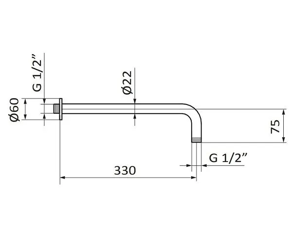 Кронштейн для верхнего душа GRB Hydro Black 05025012 Черный - фото 2