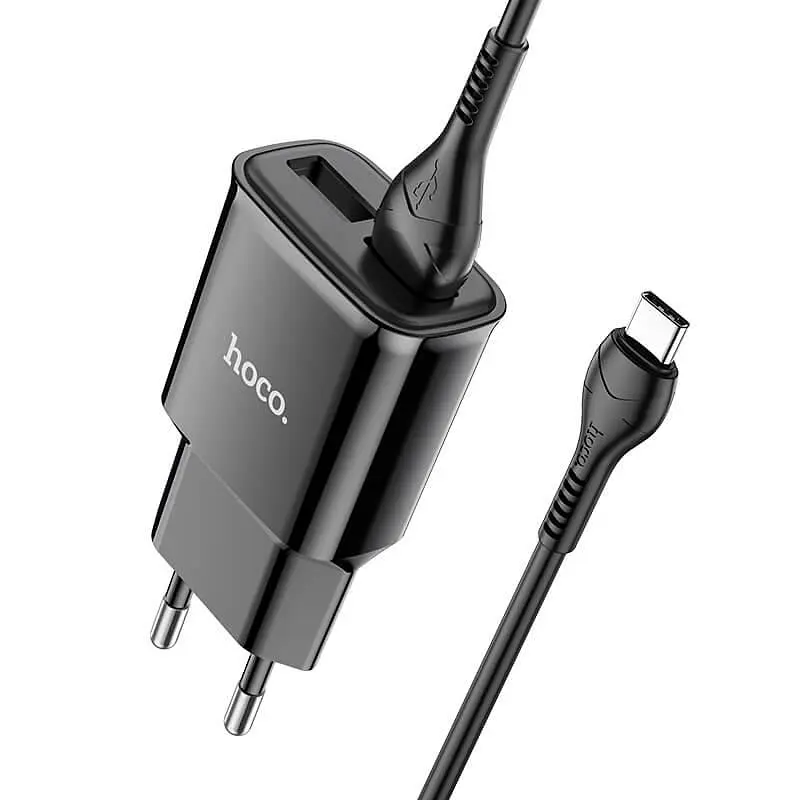 Адаптер + кабелі мережевий зарядний пристрій HOCO Type-C Cable Star round dual port charger set C88A чорний - фото 2