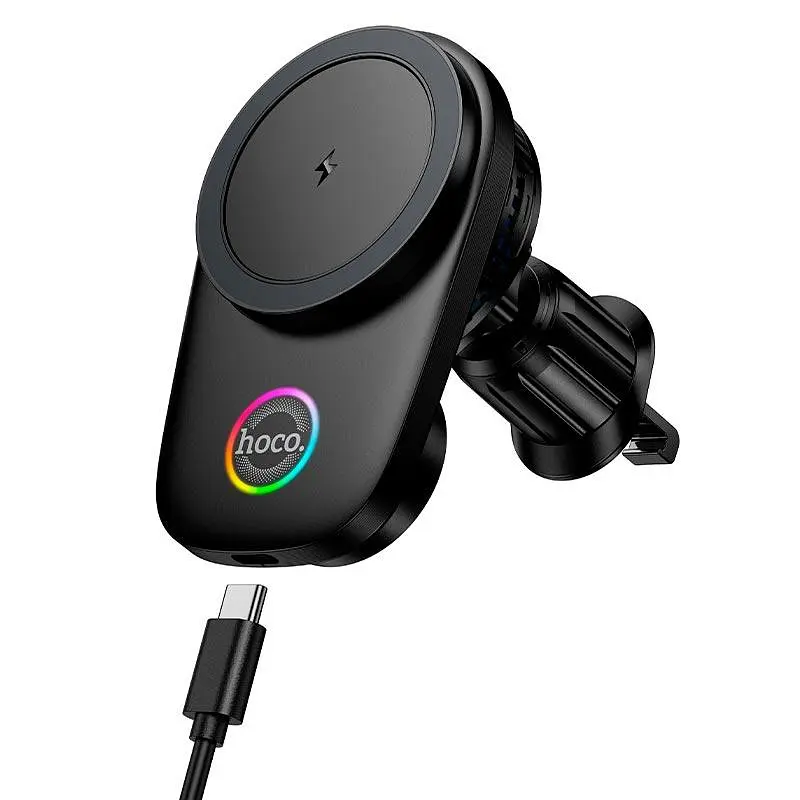 Тримач HOCO electric rotating magnetic wireless fast charging car holder HW36 (air outlet) | 15W |