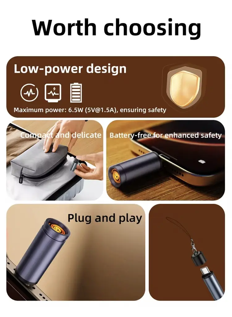Портативний USB Type-C запальник з вітрозахистом - фото 11