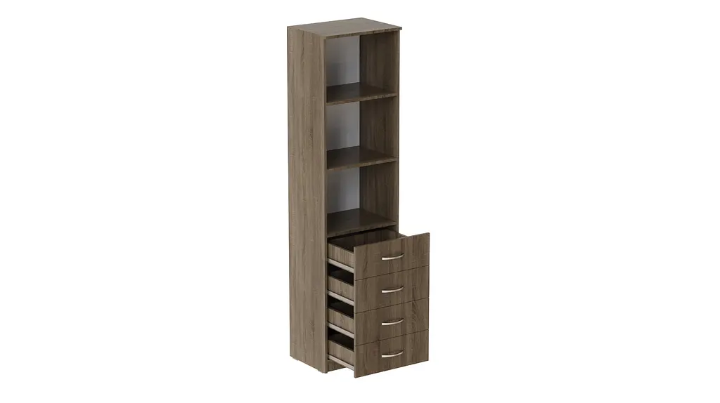 Пенал Анжело Ferrum-decor на 3 полиці із 4 ящиками 1900x500x380 ДСП Дуб Сонома Трюфель 16 мм (FRD-104964) - фото 2