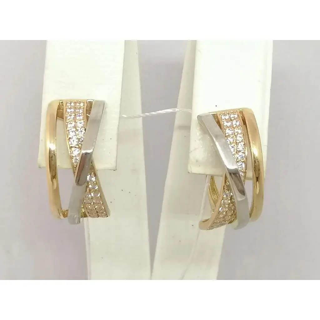 Золоті сережки Імперія золота з фіанітами. СВ1204КИ - фото 3