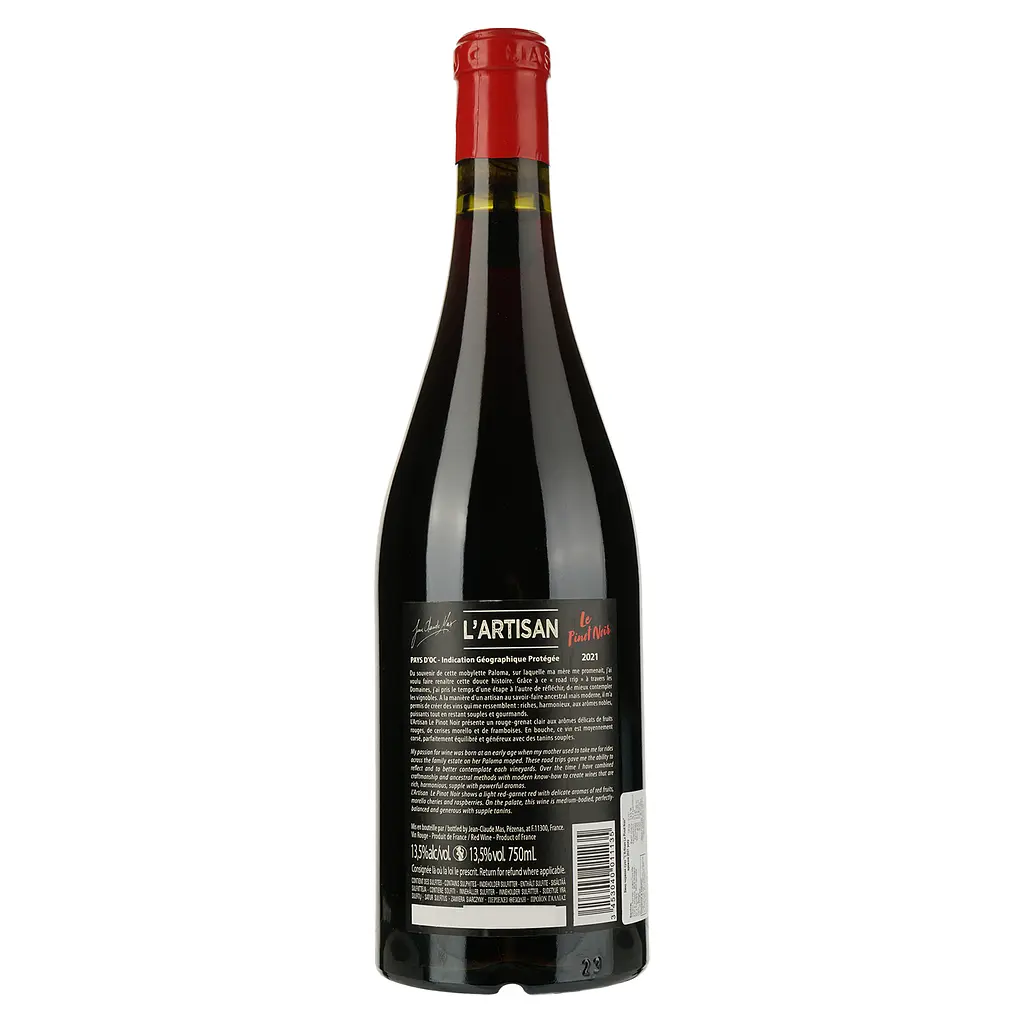 Вино Domaines Paul Mas L’Artisan Le Pinot Noir сухое красное 0.75 л - фото 2
