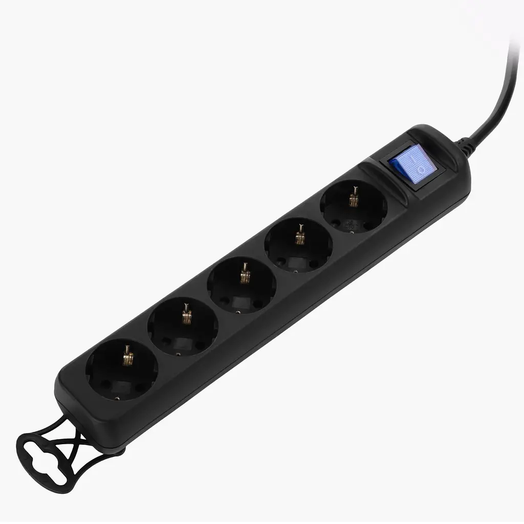 Мережевий фільтр 2E 5XSchuko з вимикачем 3м Black (2E-U05ESM3B) - фото 4