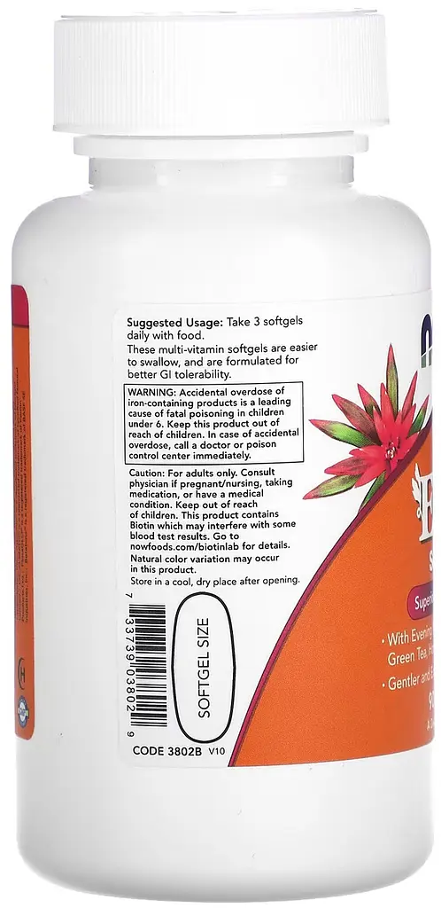Мультивітаміни для жінок EVE 90 капсул NOW Foods - фото 3