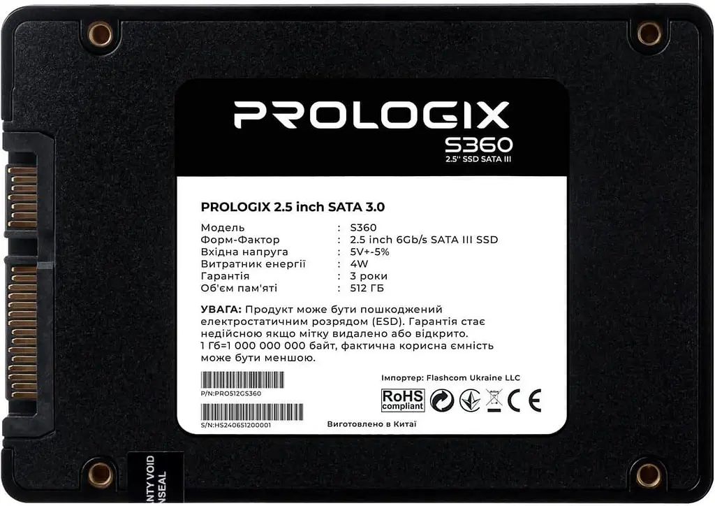 Накопичувач SSD ProLogix Sata 2.5 512GB S360 480 500 (PRO512GS360) - фото 2