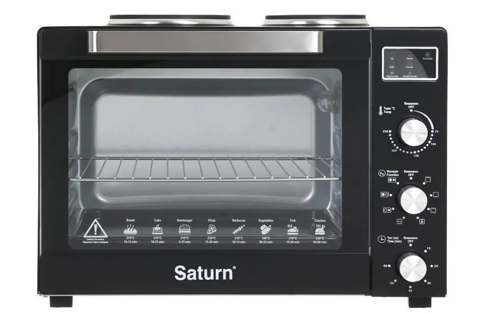 Духовка SATURN ST-EC3306 (чорна,конвекція,гриль,2 бліна,60л) - фото 3