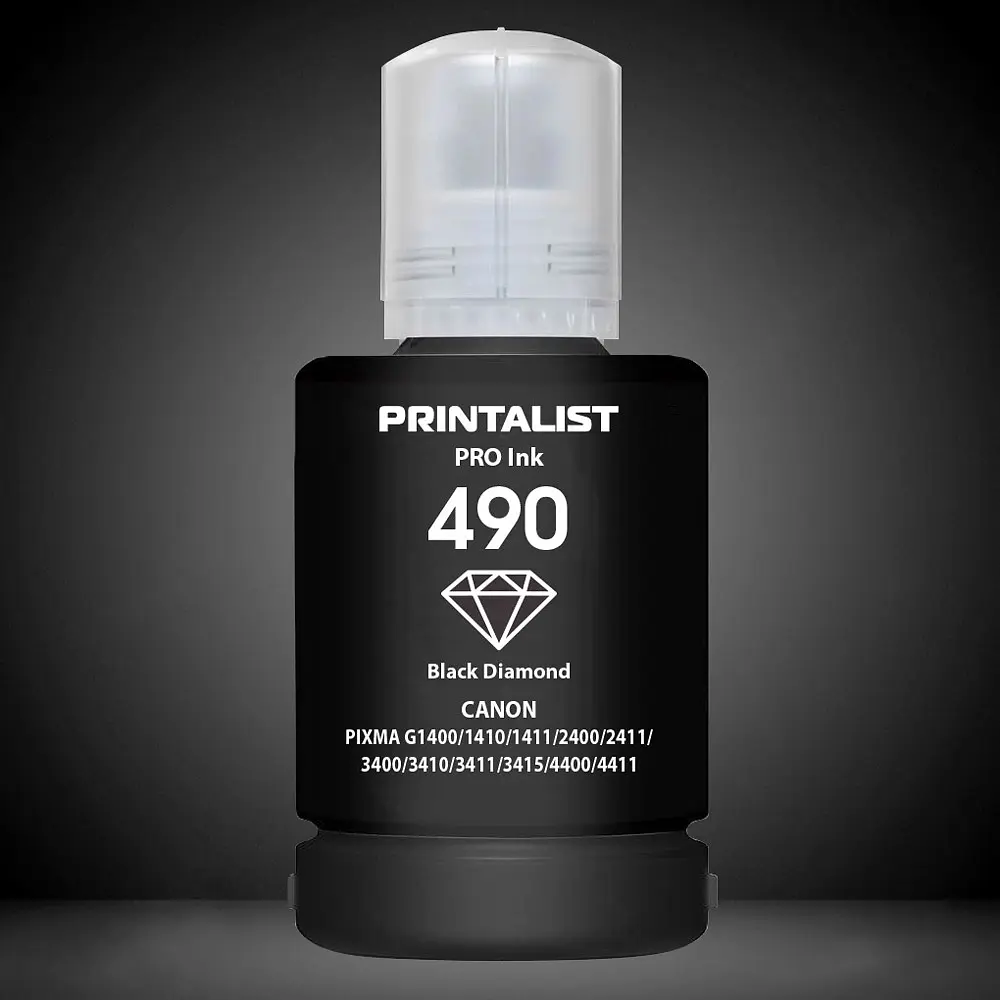 Чорнило PRINTALIST GI-490 для Canon G1400/G2400/G3400 140г Black пігментне (PL490BP) - фото 6