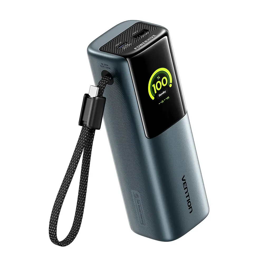 Батарея універсальна Vention 20000 mAh 165W Gray TFT Display Type (FKFH0) - фото 3
