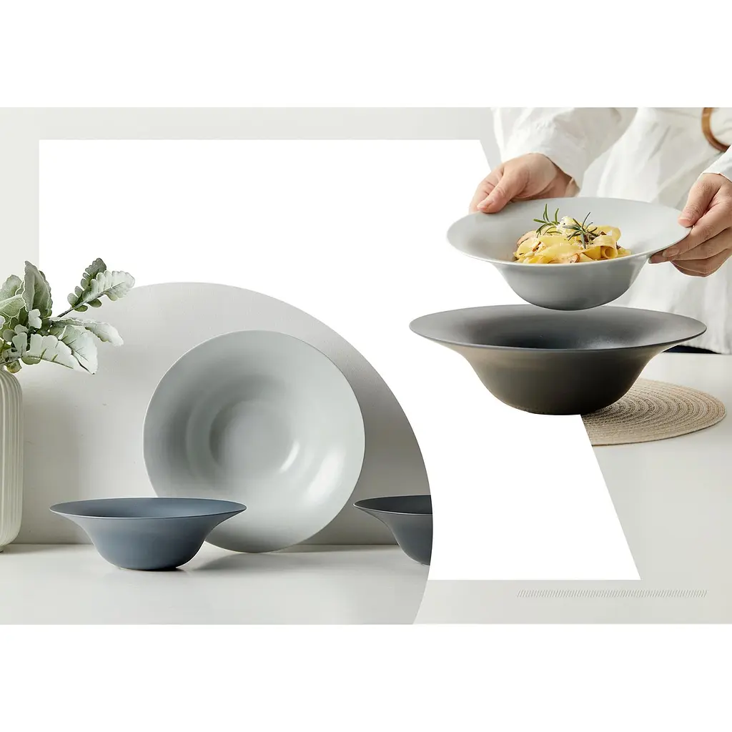 Тарелка глубокая Krauff Hattu Gray 21.5 см (24-320-042) - фото 2