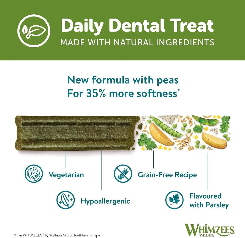 Натуральні ласощі для зубів собак WHIMZEES Soft Daily Dental Treats, M 14 шт. - фото 6
