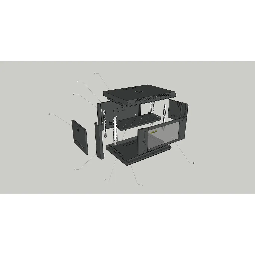 Шафа настінна GEAR 4U 19'' 600x600x280 мм, black (GWMSN-4U-600-600) - фото 5