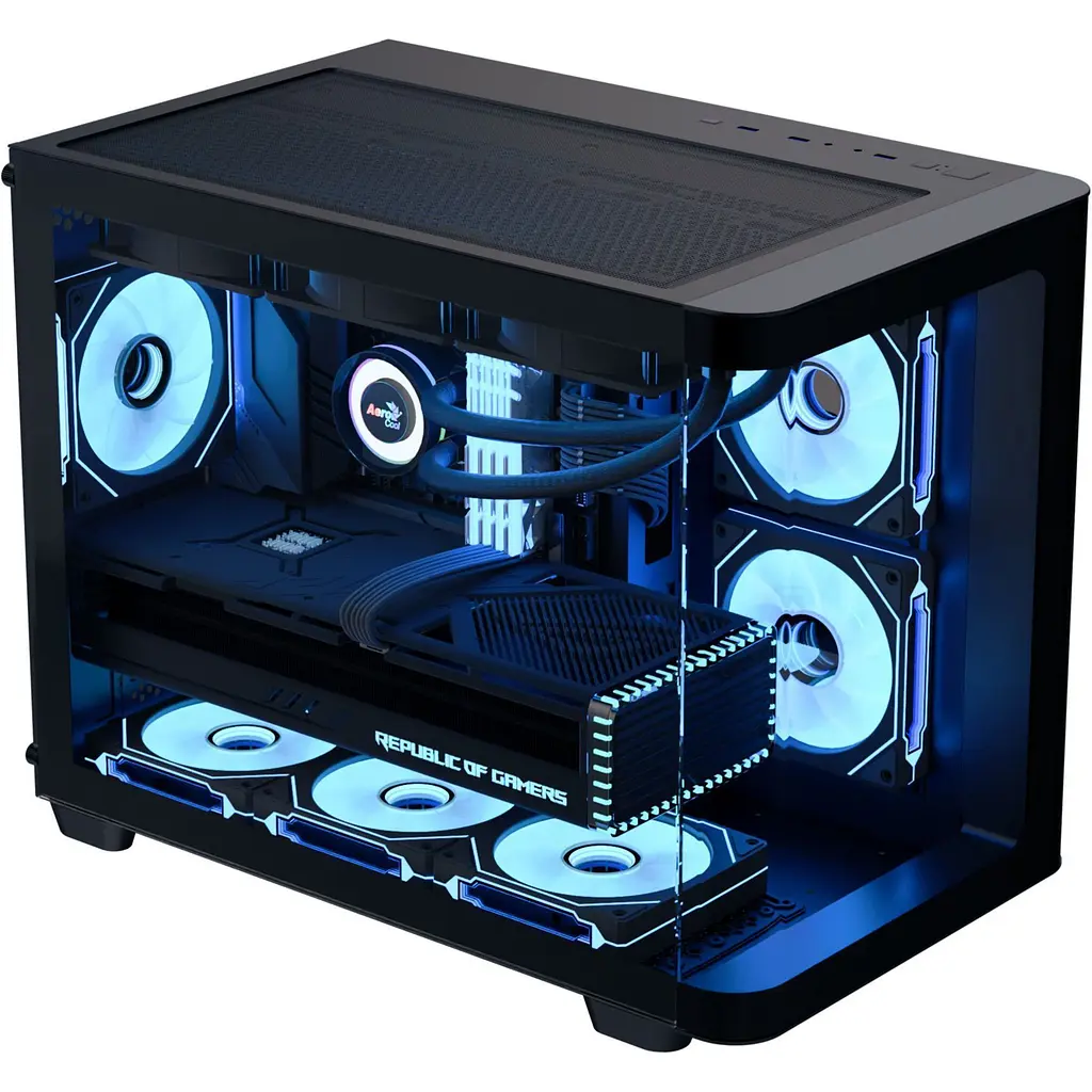 Корпус AeroCool P300C-G-BK-v1 Black (ACCS-PN02033.11) [146688] - фото 2
