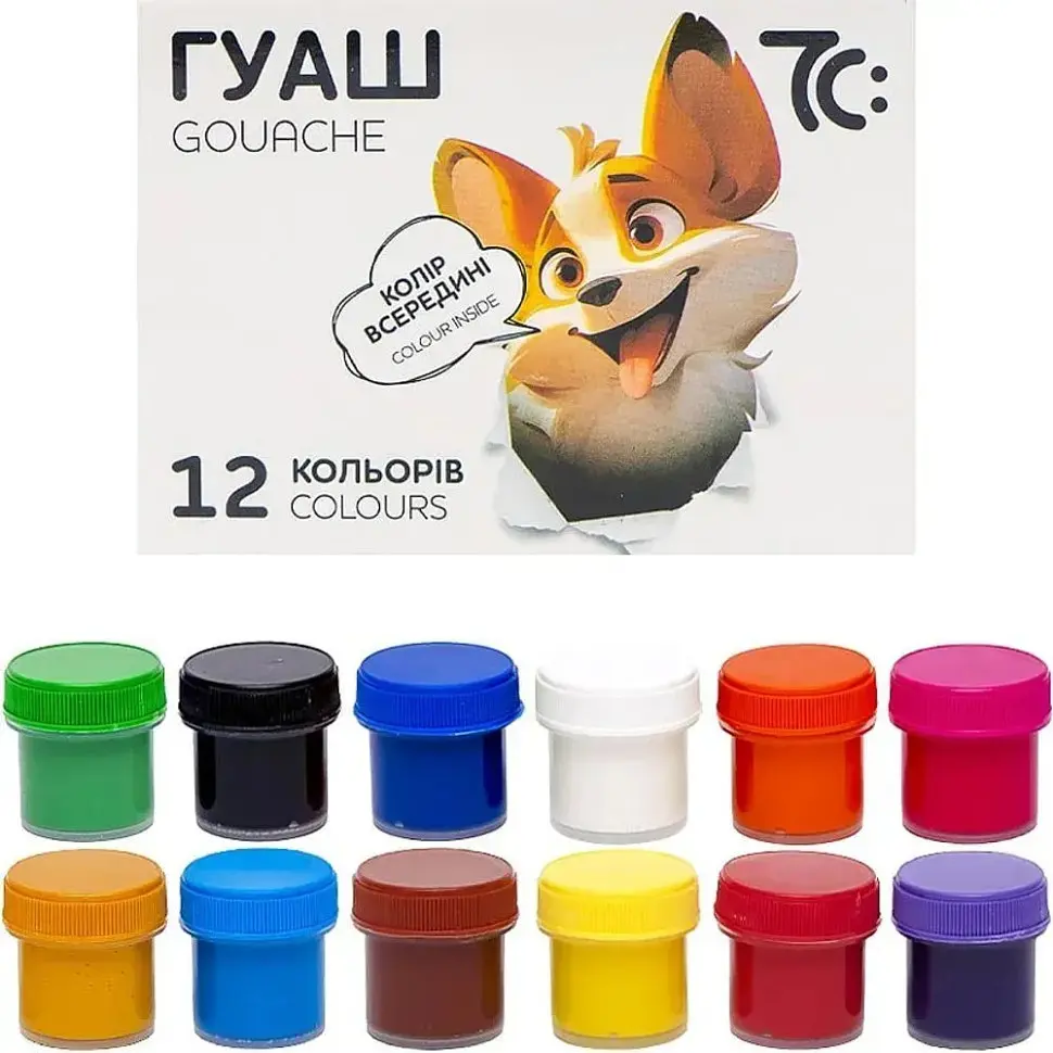 Дитячі гуашеві фарби 7C21203, 12 кольорів по 10 мл - фото 2