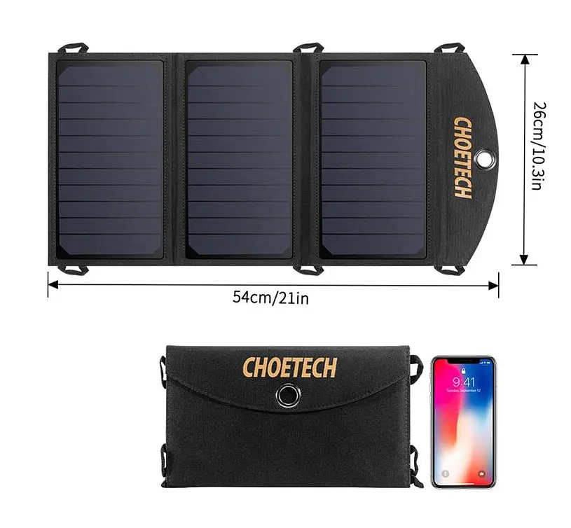 Портативная солнечная панель Choetech SC-001 2xUSB 19W - фото 4