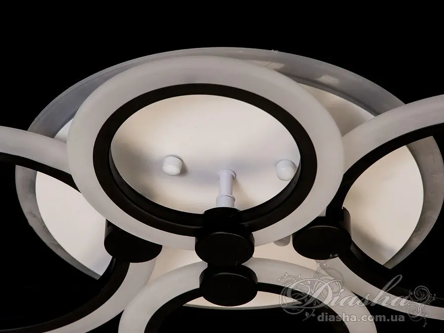 Люстра стельова LED Diasha A8022/4BK, 60W, 3200K-6500K, акрил, чорний метал, сучасний стиль для дому - фото 6