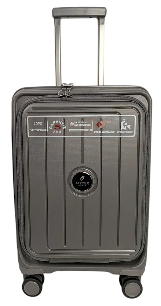 Валіза маленька Airtex 253 S з розширенням Поліпропілен TSA 37 л Сірий - фото 9