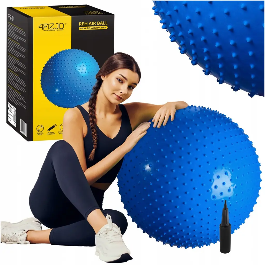 М'яч для фітнесу (фітбол) 4FIZJO 65 см масажний Anti-Burst 4FJ0616 Blue (P-5905973400213) - фото 2